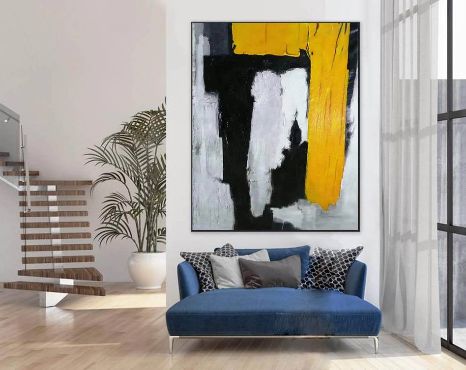 Canvas Original Black Painting Paintings Abstract Canvas Artwork WW40U
